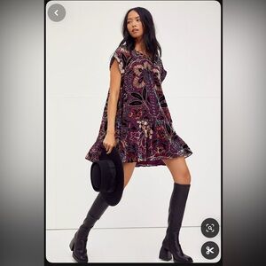 Free People strawberry Fields burnout velvet dress large brand new never worn